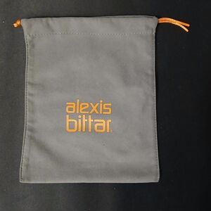 Large Alexis Bittar Gray Jewlery And Accessory Drawstring Dust Pouch